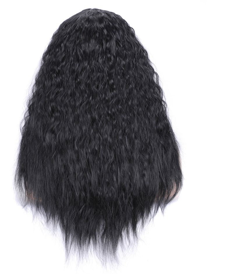 Matte realistic corn perm long curly hair wig head wool curl middle long hair wig head fluffy curly hair wig_voghion.com