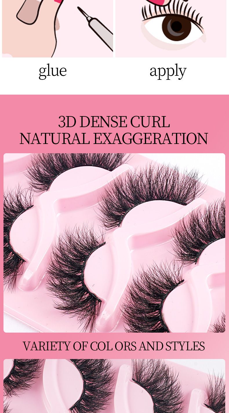 Thick Band False Eyelashes - Strong Hold For Monolids, Voluminous & Textured Look (Full Strip, Messy Wispy Style, Bold & Dramatic Effect)_voghion.com