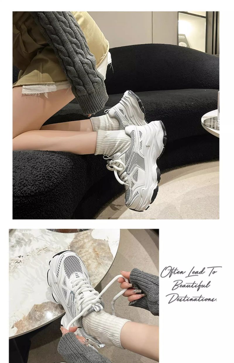 Paris dad shoes women's 2024 new summer thick sole height increase mesh breathable versatile lightweight sports casual shoes_voghion.com