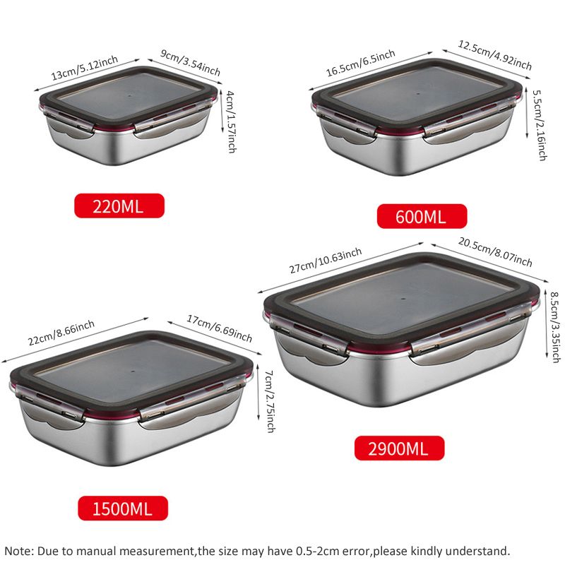 Fiambrera ecológica CHEF'S ECO - Bento de acero quirúrgico 304 | Contenedor hermético con 4 cierres, apto para microondas y conforme con la normativa de la UE_voghion.com