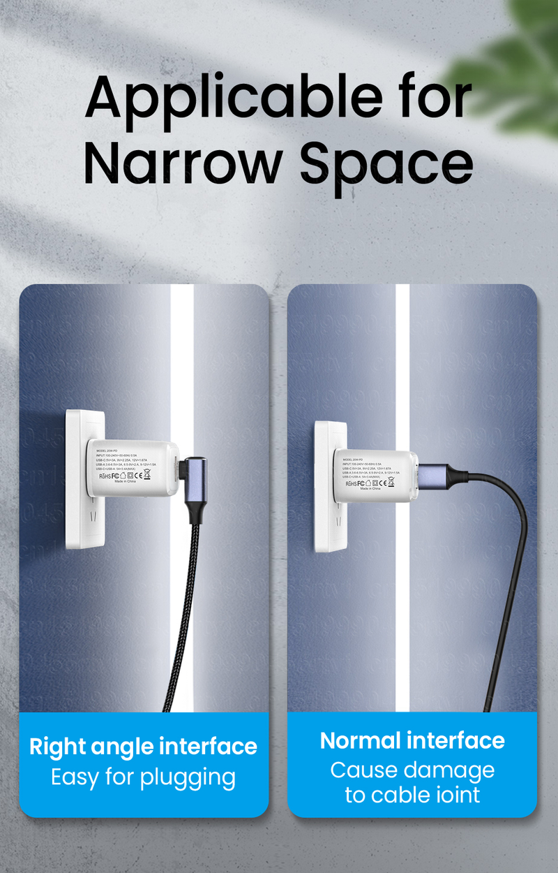 5A 100W PD Type C To USB C Cable for Book Pro Dual Bend QC4.0 Fast Charging Data Cord for Samsung Huawei Charg_voghion.com