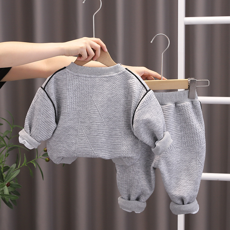 Kinder kleidung set, männer schals, bär textur pullover, solide farbe sport hosen, frühling und herbst mädchen neue_voghion.com