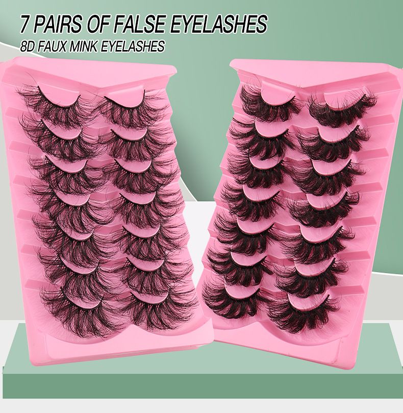 False Eyelashes 7 Pairs Of Fried Hair High Mink False Eyelashes Curled Thick Stage Makeup Eyelashes_voghion.com