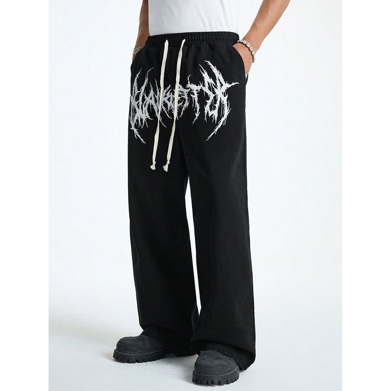 Men's High Street Retro Casual Pants - Summer Loose Fit Wide Leg Trousers With Drop Crotch & Multiple Pockets (Black, S-XXXL)_voghion.com