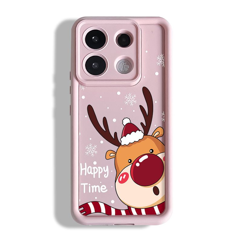 Carcasă de telefon moale TPU pentru Xiaomi 14T 13T 11T 12T 12 13 Pro Lite Poco X6 F6 M6 X5 F5 Pro Crăciun Fericit Elk Zăpadă_voghion.com