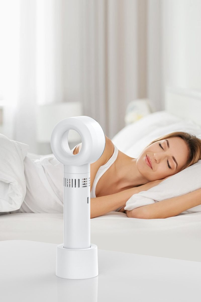 25 New Digital Display Mini Handheld USB Rechargeable Bladeless Portable Small Fan_voghion.com