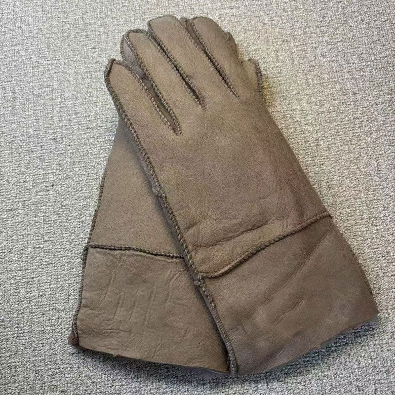 Guanti da uomo in vera pelle scamosciata con fodera in pelliccia, caldi guanti invernali da equitazione, resistenti al freddo_voghion.com