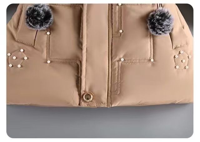 Langer, fleecegefütterter Wintermantel für Mädchen (3-8 Jahre) – Trendige, dick wattierte Jacke mit abnehmbarer Kapuze_voghion.com