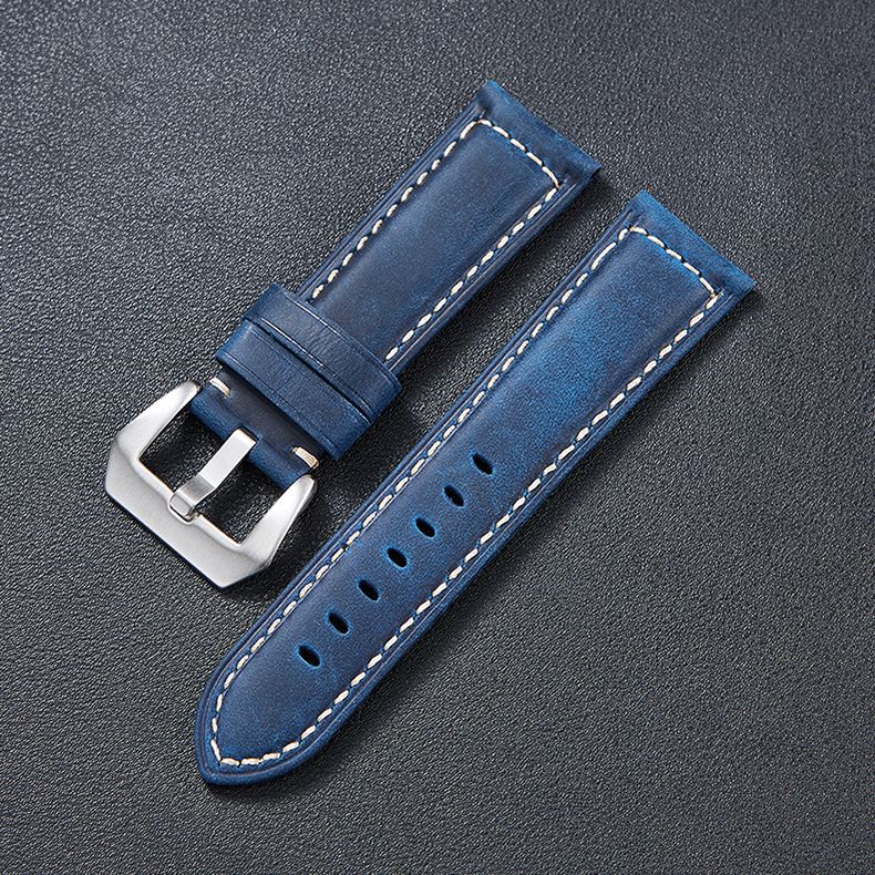 Premium Genuine Leather Watch Band For Men - Distressed Full Grain Cowhide, Rugged & Stylish, Fits 20mm To 26mm Watches_voghion.com