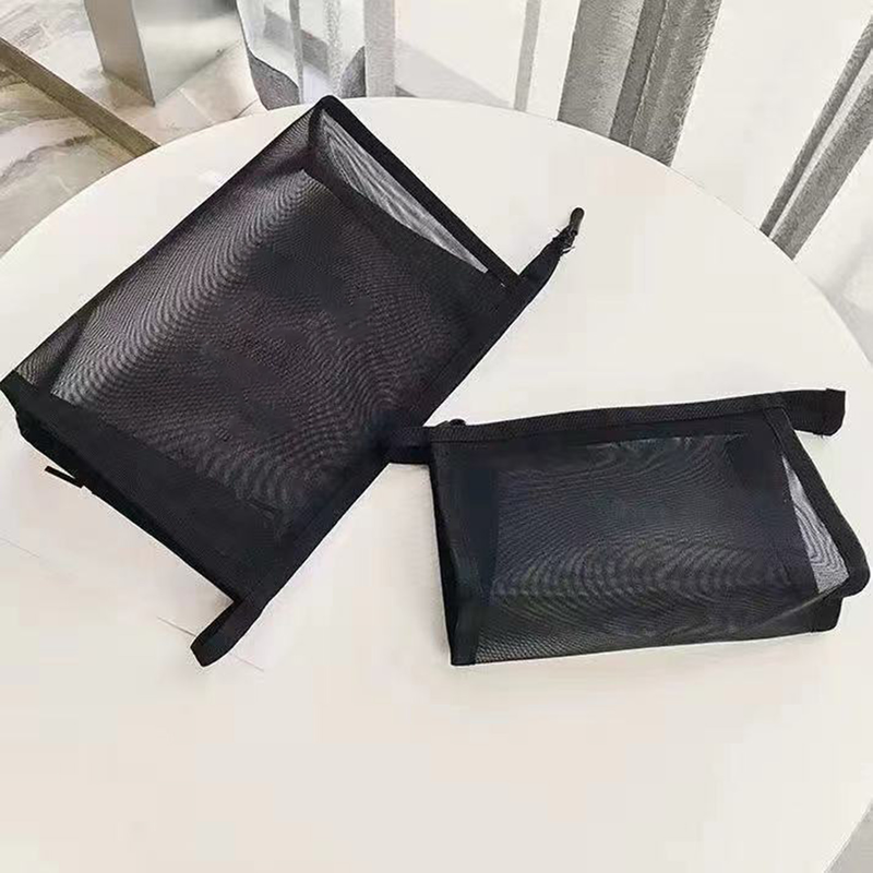 Kjiuyou Kosmetiktasche, Netzstoff, einfarbig, große Kapazität, kompakt, schnelltrocknend, mit Reißverschluss, Dusch-Caddy, Tragetasche für unterwegs_voghion.com