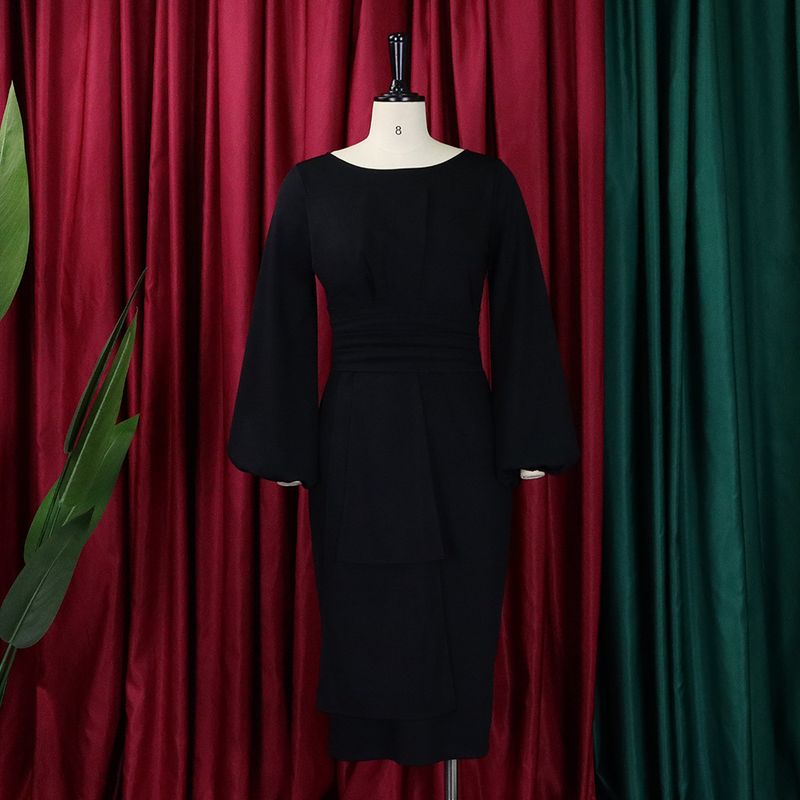 D324 Women's Clothing 2023 Spring And Autumn New Solid Color Bodycon Professional OL Elegant Plus Size Dress Synonyms_voghion.com