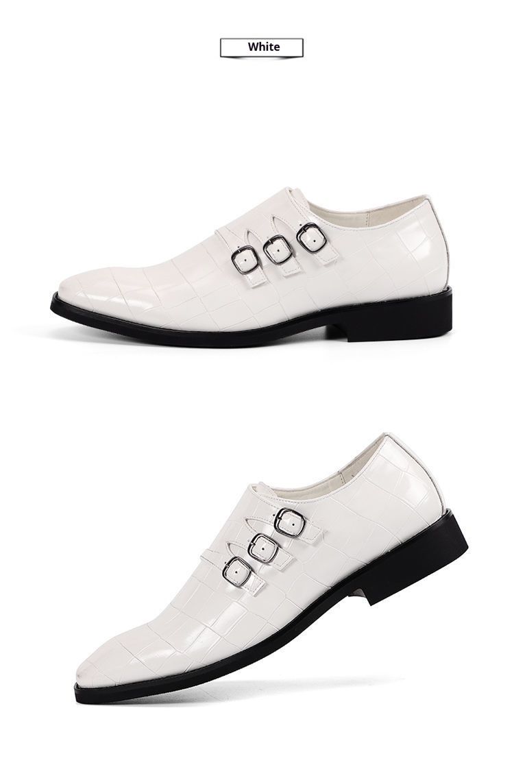 Couvre-chaussures en cuir à bout pointu pour hommes d'affaires britanniques, sangles de pied, boucles, tenue formelle, couvre-chaussures de marié grande taille, sangles, boucles, tenue,_voghion.com