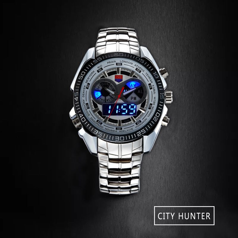Men's Watches Men's Sports Double-display Electronic Watch Alarm Clock Luminous Shi Ying Waterproof Watch_voghion.com