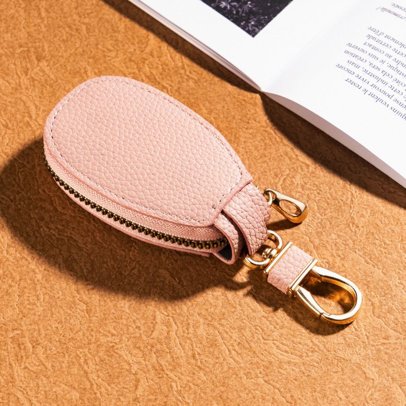 Lychee Pattern Case Unisex Car Key Storage Bag Creative Fashion Simple Pendant Keychain_voghion.com