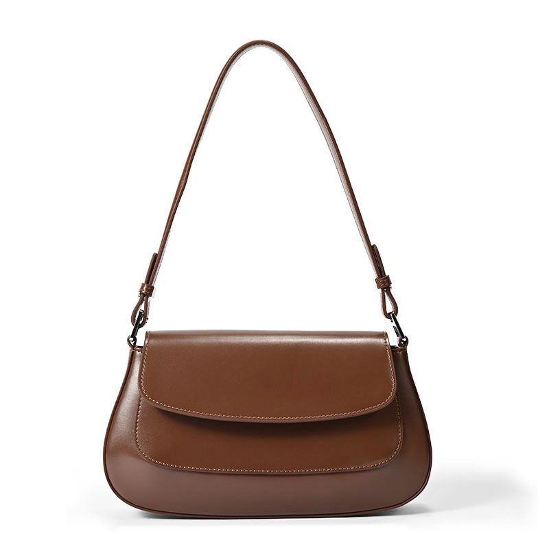 Borsa a tracolla singola da donna in vera pelle di vacchetta, versatile, di alta qualità, da portare sotto le ascelle_voghion.com