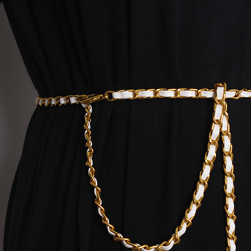 Xiaoxiangfeng chain waist chain new trendy women's belt versatile retro small gold ball adjustable dress with small chain_voghion.com
