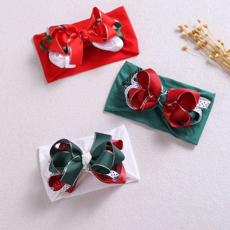 Accessori per capelli per bambini europei e americani, elastico in nylon per capelli per neonati, fettuccia in filo, fiocco, fascia per capelli natalizia per bambine_voghion.com