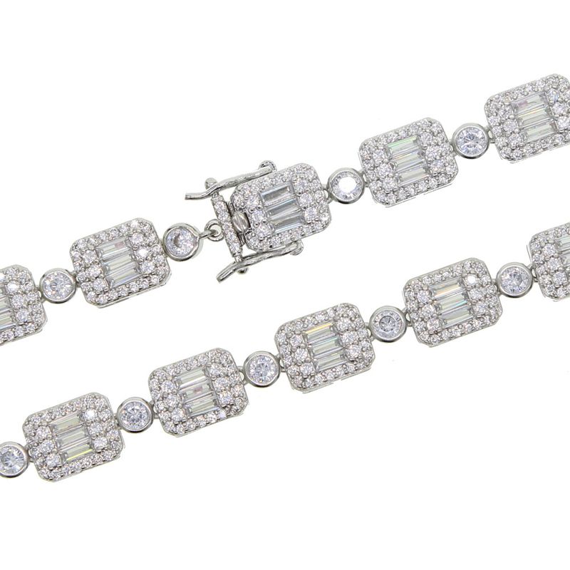 Nový 10X8mm obdélníkový zirkonový náhrdelník Trend muži a ženy hip hop náhrdelník_voghion.com