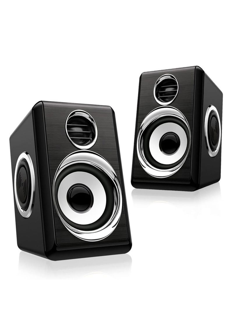Stereo 1 par USB+AUX kablede datahøyttalere bassforsterkning 4 membran for bærbar PC stasjonær 8W høy effekt_voghion.com