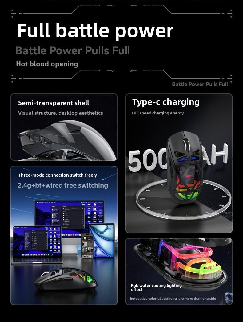 M7 Lightweight Tri-mode Bluetooth Wireless Charging Gaming Mouse_voghion.com