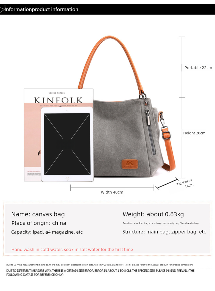 Borsa in tela semplice di alta qualità, borsa a vela, nuova borsa a tracolla artistica per studenti, grande capacità, borsa da donna, borsa in tela, borsa a tracolla da donna_voghion.com