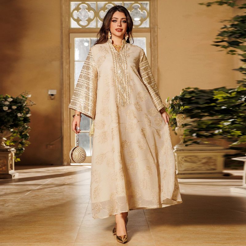 Verve AB423 Muslimische bestickte Pailletten-Abaya in Übergröße für Damen, neuer Stil_voghion.com