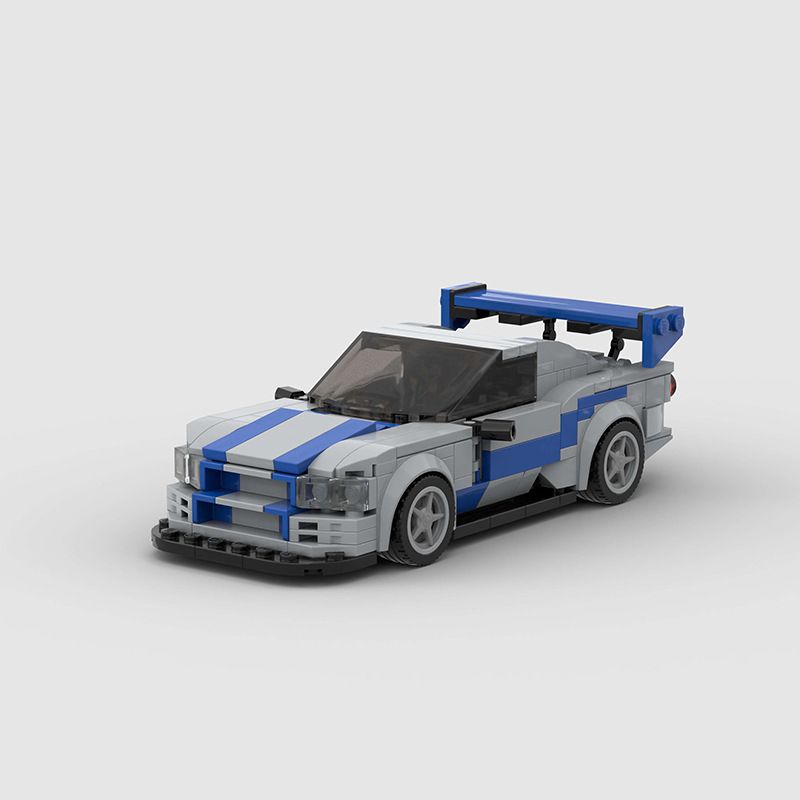 GTR Racing Car R34 MOC Small Particles Educational Building Blocks For Children Cross-Border_voghion.com