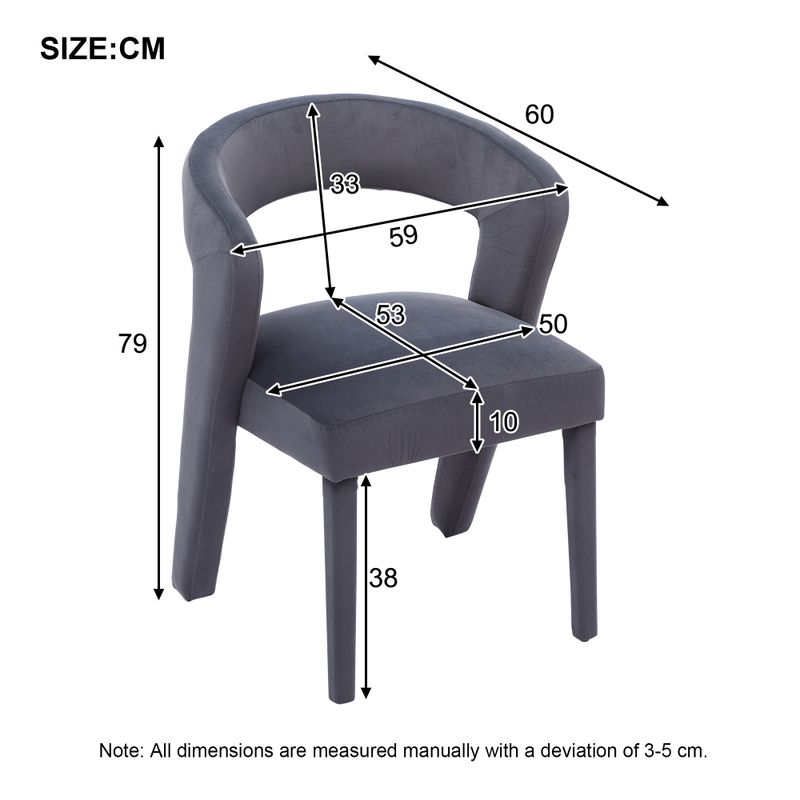 Neuheit Sessel, Loungesessel, Polsterstühle, Einzelsofa, Wannenstuhl, Einzelner Stuhl, 59x60x79 Cm, Samt, Tragfähigkeit 150 Kg, Grau_voghion.com