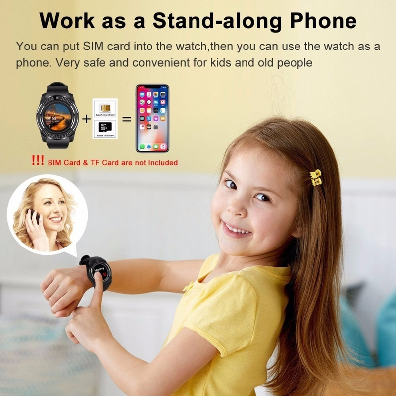Nouvelle montre intelligente étanche V8, montre de sport Bluetooth avec appareil photo, emplacement pour carte SIM pour rappel de message Android_voghion.com