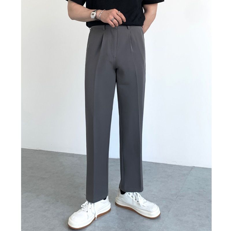 Korean Version Of Trendy Casual Trousers Men's Drape Suit Pants Wide-leg Pants Spring And Summer Boys Loose Straight Trousers_voghion.com