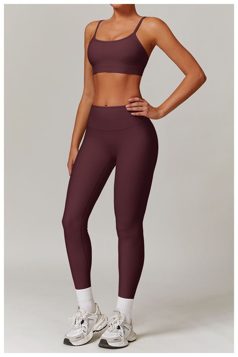 (two pieces)Zechuang Threaded Hip Lifting High Waist Yoga Outer Wear, Tight Fit Sports Abdominal Compression, Speed Drying Running_voghion.com