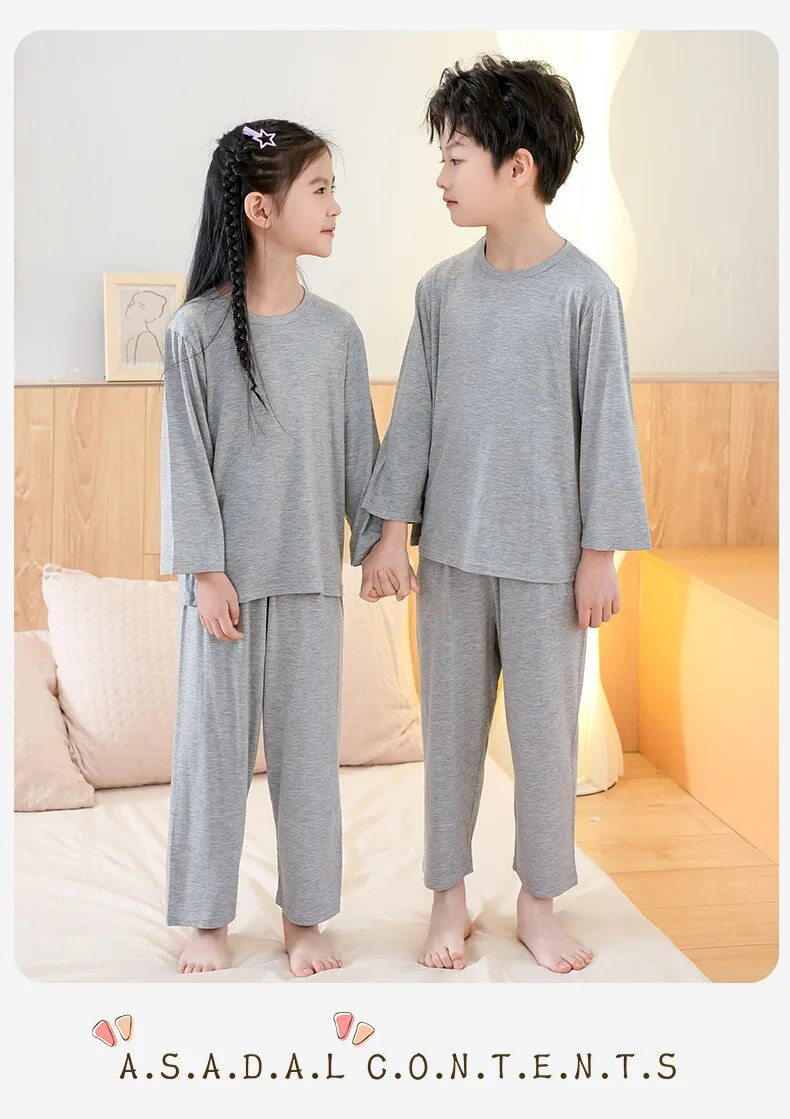 Ropa de bebé de primavera y verano, conjuntos de pijamas para niños y niñas, ropa de casa para niños, ropa de dormir modal, ropa interior para niños, pijamas_voghion.com
