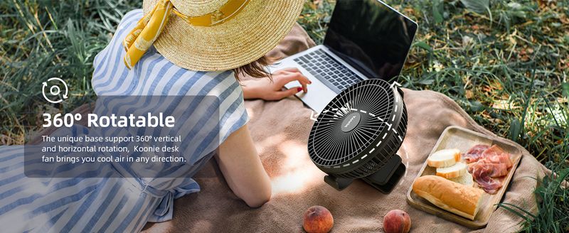8-Zoll-Tischventilator zum Anklemmen – 10.000 mAh, 4 Geschwindigkeiten, per USB wiederaufladbar_voghion.com
