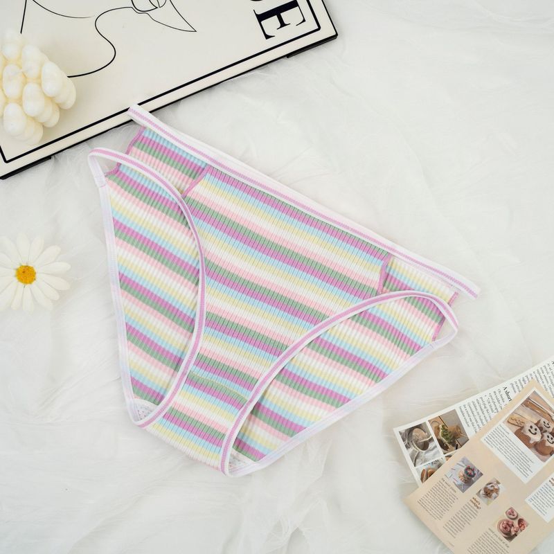 Sous-vêtements et vêtements de nuit Slip extensible simple à rayures en coton_voghion.com