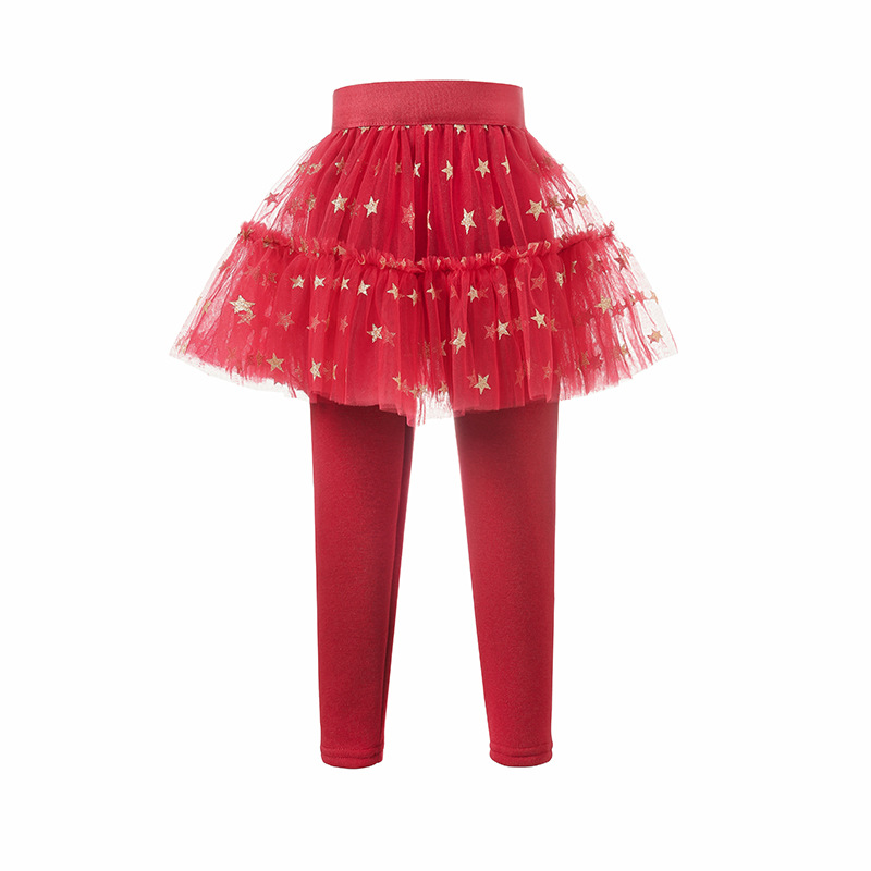 Vestiti per bambini Culotte finte due ragazze più pantaloni spessi in pile gonna a rete per bambini gonna tutù leggings per ragazze_voghion.com