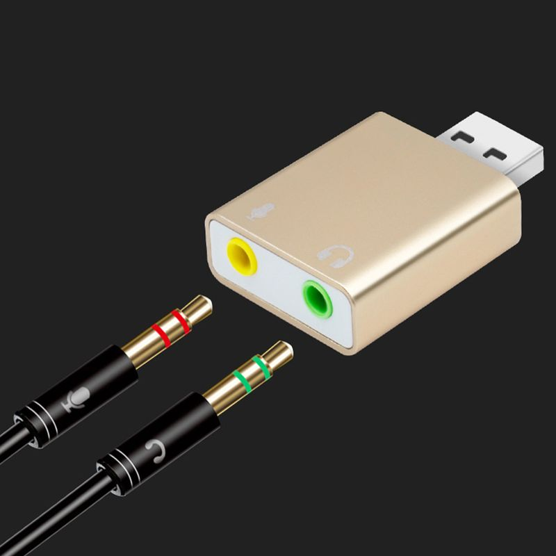 Xinweiqing Alloy külső hangkártya USB7.1 audioadapter 3,5 mm-es csatlakozóval PC notebookhoz_voghion.com