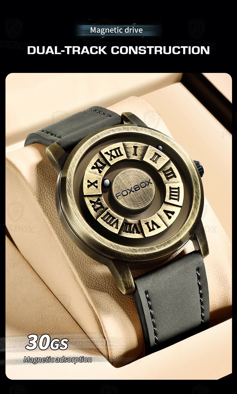 Neue personalisierte und kreative Herren-Quarzuhr mit magnetischer Aufhängung und Spiegel ohne Temperament, inländische Uhr_voghion.com