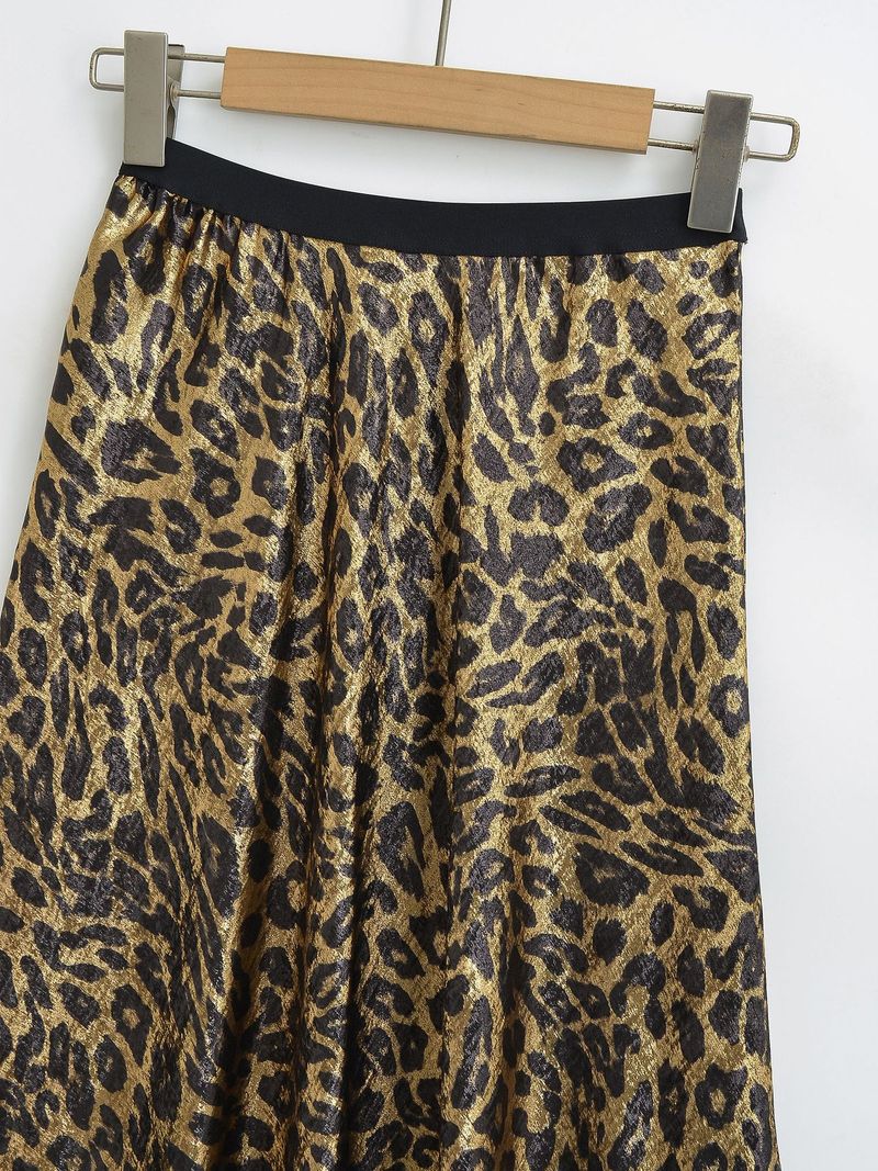 GraceChic GraceChic GraceChic AY665-24 Autumn New Style European And American Wild Elegant Gold Leopard Print Gold Stamping Temperament A-line Draped_voghion.com