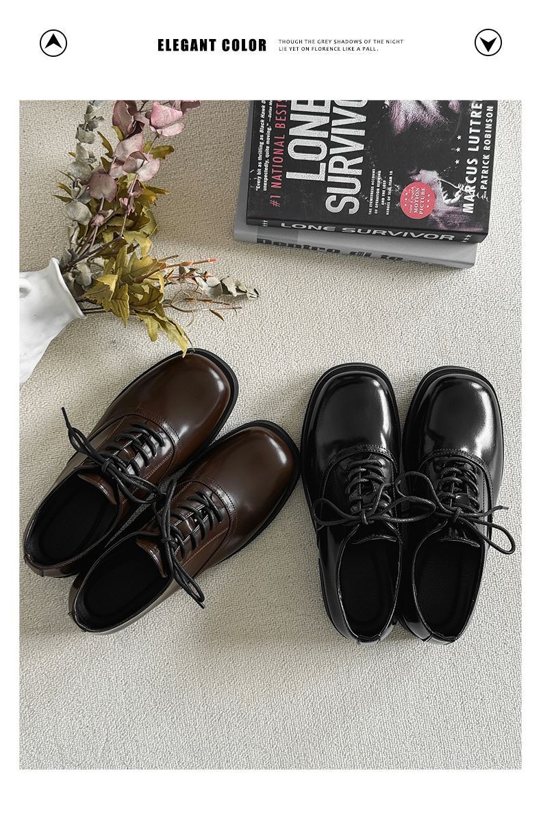 ShoeVault, scarpe casual in pelle stile britannico, con punta quadrata, foderate in pile invernale, per uomo e donna, con rialzo in altezza_voghion.com