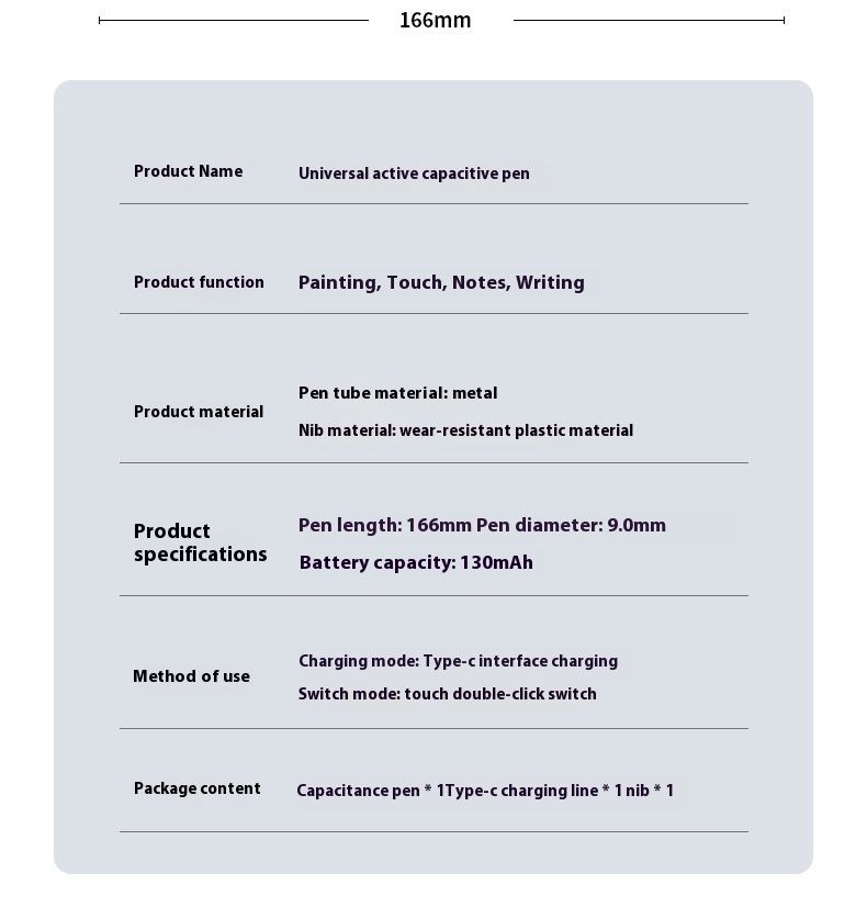 Bläistëft Kapazitiv Handschrëft Universal Android Pen Gëeegent fir iPad Mobile Touchpen_voghion.com