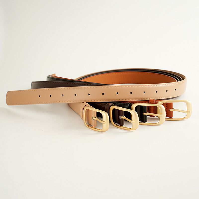 2024 Sommer Damen Leder Dornschließe Nischendesign Vielseitiger dekorativer Jeans-Taillengürtel_voghion.com