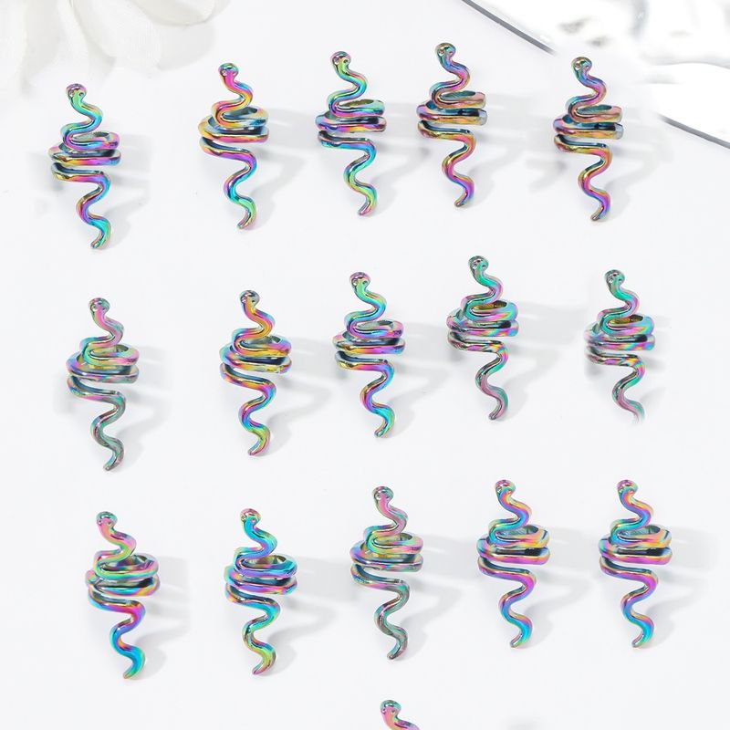 Gioielli per dreadlock colorati a spirale, stile retrò europeo e americano, set di trecce in metallo colorato, accessorio per capelli unico._voghion.com