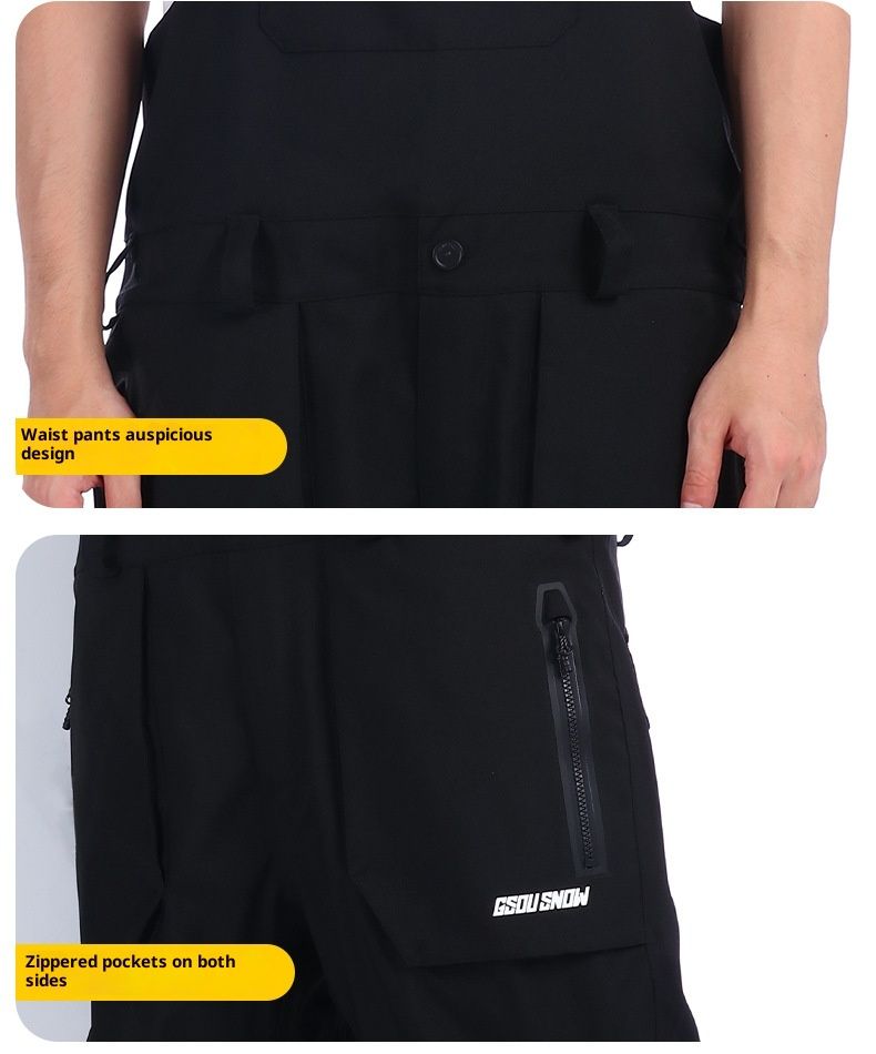 001 2425 New Me, Widproof, Warm, Waterproof, Sigle Ad Double Board, Foreig Trade Oe-Piece Ski Pats With Straps For_voghion.com