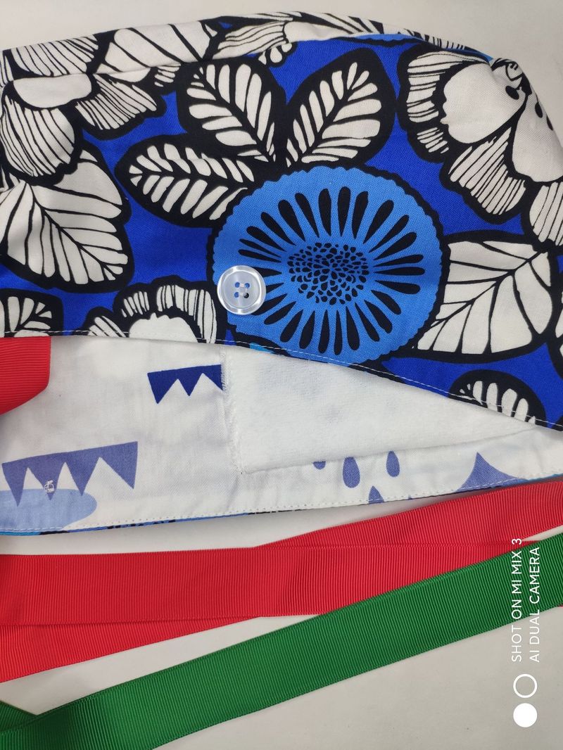 Ren bomull tryckt knapp sjuksköterska operationssalen Skönhet Stomatolog Långt hår arbetshatt_voghion.com