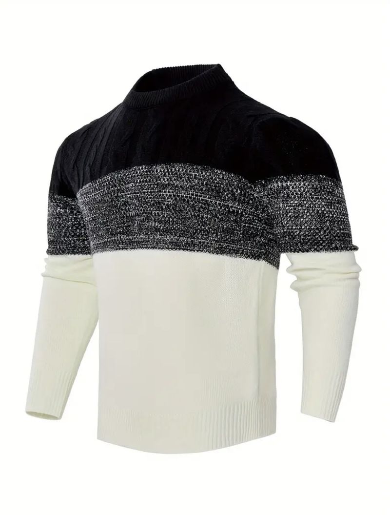 Herenkleding Mode Ronde Hals Trui Warme Wollen Top_voghion.com