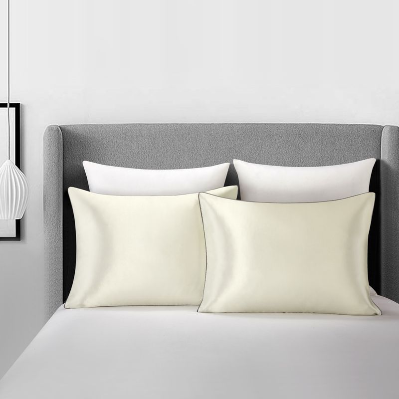 Satin Pillowcases, Similar To Silk Pillowcase 2 Pack, Solid Pillow Case For Sleeping Women With Envelope Closure_voghion.com