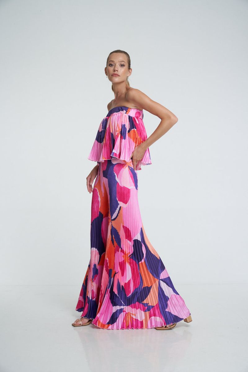Women's Clothing tube top big flared wide-leg trousers _voghion.com