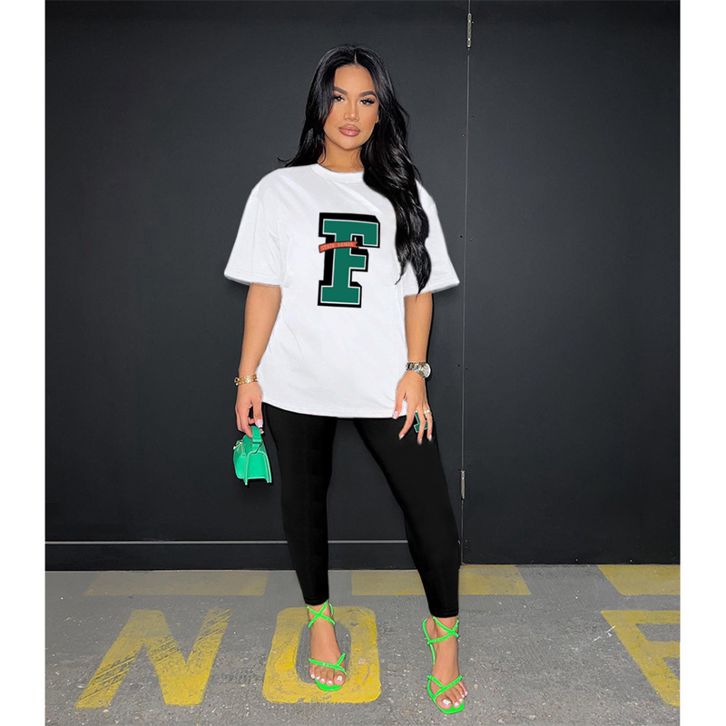 Damen bedrucktes Damenmode-Hosenset zweiteilig_voghion.com