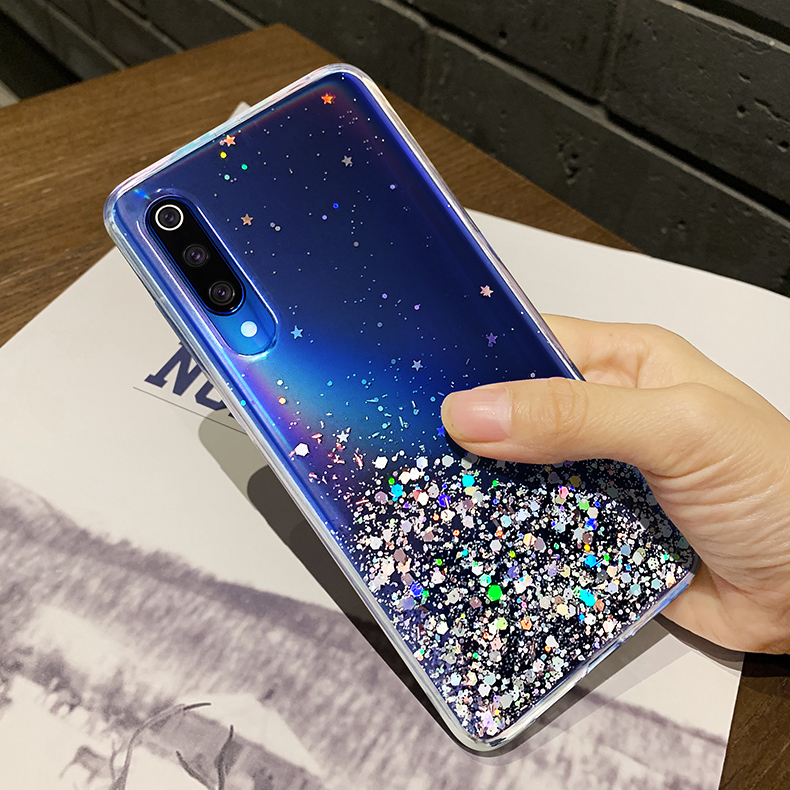 Pour Samsung Galaxy A02 A02S Étui Étoile À Paillettes Couverture Souple pour Samsung A71 A51 A50 A70 A52 A41 A40 A31 A21S A12 Téléphone_voghion.com
