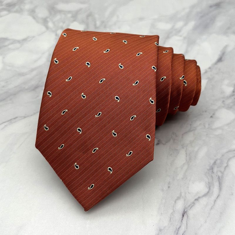 Nova gravata da moda masculina vestido negócios lazer moda paisley castanha de caju padrão elemento impresso à mão largo 8 cm_voghion.com